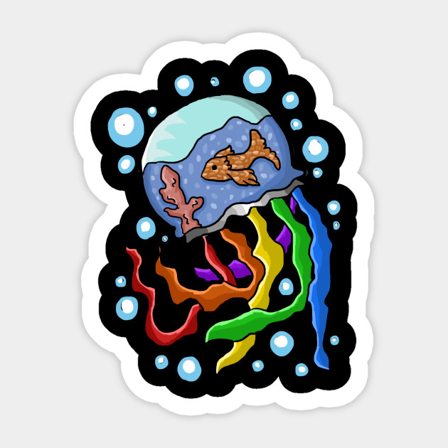 modern fish bowl sticker teepublic fish bowl size chart
